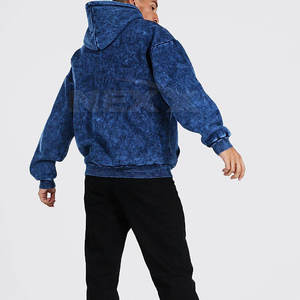 Vente en gros de sweats à capuche délavés à l'acide avec logo personnalisable pour hommes hiver sweat à capuche teint en couleur à bas prix - Product Image 2