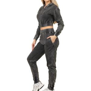 Conjunto Deportivo para Mujer con Lavado Ácido, Diseño de Logotipo Bordado, Servicio OEM, Diseño ODM, Temporada de Otoño, Último Diseño 2025 - Product Image 5