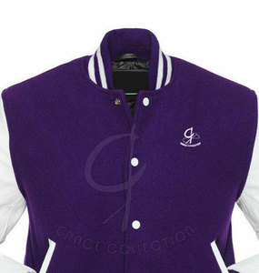 Blouson universitaire d'hiver pour homme de haute qualité en laine et cuir, coupe-vent, respirant, séchage rapide, style Letterman, étiquettes personnalisables, col montant - Product Image 3
