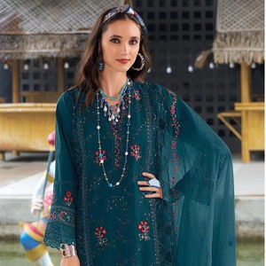 Elegante Shalwar Kameez especial de Eid con organza bordada a mano y Heavy Dull Santoon para un aspecto festivo Premium - Product Image 1