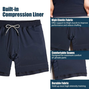 Pantalones Cortos Deportivos Ligeros de Lona Estilo Urbano, Color Sólido, Secado Rápido, Cierre Elástico en la Cintura, OEM, Venta al Por Mayor, El Mejor Diseño para Hombre - Product Image 2