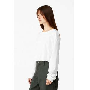 เสื้อยืดครอปผู้หญิง OEM สไตล์ฮิปฮอป เสื้อยืดครอปสำหรับสาวๆ ลายพิมพ์สตรีท เรียบง่าย ใส่ได้ในฤดูร้อน ผ้าฝ้าย 100% - Product Image 4