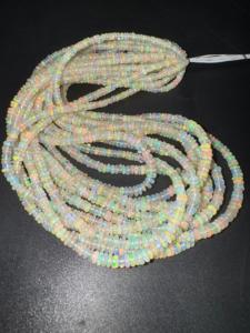 Listo para enviar, Ópalo etíope Natural, cuentas Rondelle lisas de 3-4mm, piedra de fuego arcoíris, origen etíope - Product Image 2