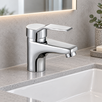 Robinet de lavabo de salle de bain WYRAX classique en alliage de zinc et céramique, monotrou, monocommande, avec débit contrôlé, à poser sur le comptoir, finition polie, vente en gros