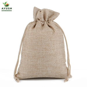 Sac cadeau de Noël en jute avec cordon de serrage et coton intégré, sacs personnalisables pour offrir et emballer - Product Image 2
