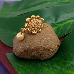 Indian Wholesaler Jewelry Kundan Crystal Nath Supplier <b>Faux</b> Pearl Drop Stud Bridal <b>Nose</b> Pin Indian Jewellery Set for Women - Product Image 2