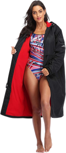 High Quality Adult Unisex Cordura Zipper Waterproof Long Fleece-Lined <b>Swim</b> Parka Warm Jacket Towel Lining Windproof Breathable - Product Image 3