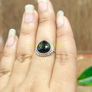 <b>Black</b> Onyx <b>Ring</b> 925 Sterling <b>Silver</b> <b>Ring</b> <b>Black</b> <b>Stone</b> <b>Ring</b> Handmade Minimalist Wedding Engagement <b>Rings</b> for Women Christmas Gift - Product Image 6