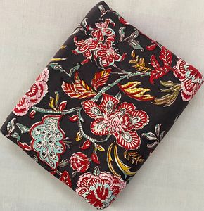 Tissu en coton 100% biologique et écologique, imprimé à l'écran, couleurs contrastées, technique traditionnelle, Rajasthan Jaipur - Product Image 2