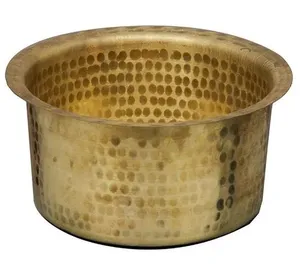 ส่งออกจากอินเดียอาหารปลอดภัยทองเหลืองทำอาหาร Handi หม้อที่มีคุณภาพสูงขายหม้อทำอาหารสำหรับบ้านห้องครัวโรงแรมการใช้งานในขายส่ง - Product Image 4