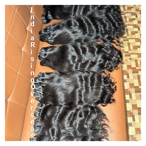 100% Raw Indian Natural Wave Remy Hair Paquetes de cabello de templo Virgen sin procesar para extensiones y tejidos - Product Image 1