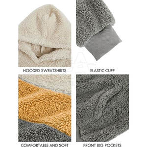 Conception de logo personnalisé OEM Sweats à capuche en molleton Sherpa en coton Sweats à capuche en molleton léger - Product Image 4