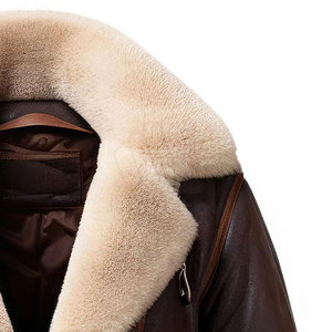 Chaquetas de cuero de borrego para hombre, forradas y gruesas para actividades al aire libre en invierno, chaquetas de cuero de borrego - Product Image 3
