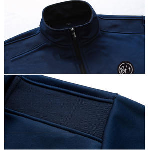 ชุดกีฬาสีพื้นของผู้ชาย,ชุดวอร์มลำลองเสื้อแจ็กเก็ต + กางเกงฤดูใบไม้ร่วง - Product Image 3