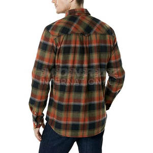 Camisas de franela de algodón 100% personalizadas para hombre, diseño a cuadros transpirable a la moda de otoño, suministro a granel, Camisa de franela personalizada a la moda de otoño - Product Image 5