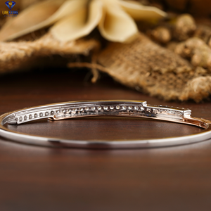 0.60 CT diamant rond taille brillant or blanc 18 carats | Bracelet diamant Cvd/Hpht diamant laboratoire pierre bijoux - Product Image 4