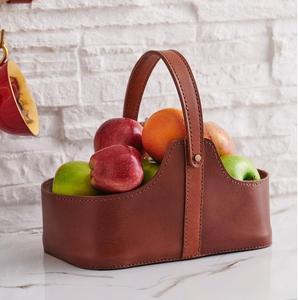 Panier de rangement en cuir avec poignées, organisateur en cuir, panier cadeau pour la salle de sport, le pique-nique, le rangement à domicile, organisation multi-usages, faible coût - Product Image 6