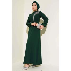 Robe ceinturée à col en pierre très colorée, origine TR, tailles 36-46 - Product Image 4