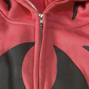 Sudadera con capucha de mezcla de algodón 100% de alta calidad para hombre, jersey con cremallera completa de estilo callejero, sudadera en relieve con bordado 3D personalizado - Product Image 3