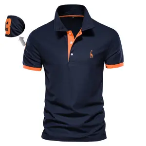 Camiseta Polo de manga corta con diseño personalizado para hombre, camiseta de golf de secado rápido de piqué de algodón 100%, producto premium - Product Image 1
