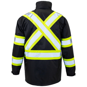 Chaqueta Impermeable de Seguridad de Alta Visibilidad, Resistente, Clase II, Reflectante, Hecha de Poliéster, OEM ODM - Product Image 5