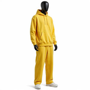 Ropa de diseño personalizado Streetwear pantalones de chándal y sudaderas con capucha conjunto de chándales de gran tamaño Unisex hombres pantalones de chándal de peso pesado conjunto Suelto - Product Image 5