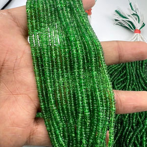 Venta al por mayor verde tsavorita cuentas de piedras preciosas de buena calidad 2,5mm-3,5mm forma Rondelle indio fabricado en Jaipur - Product Image 1