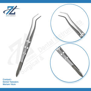 Pince à épiler Meriam 16cm pince à épiler dentaire en acier inoxydable pince à épiler dentaire autoclavable pince à coton fabricant Pakistan - Product Image 3