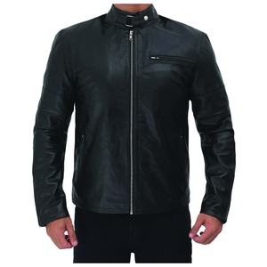 Nouvelle conception de veste en cuir classique pour homme avec col montant et poches avant, livraison DDP - Product Image 3