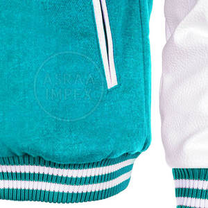 แจ็กเก็ตเลตเตอร์แมนแขนหนังทนทานสำหรับแฟนกีฬาเสื้อแจ็คเก็ตแขนหนังแฟชั่น - Product Image 5