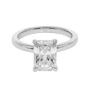 Bague de fiançailles solitaire en diamant radiant pour femme - Product Image 2