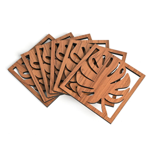 Posavasos de madera estándar diseño de lápiz marrón hogar Cocina Oficina mesa de comedor tazas de té tazas de café latas de cerveza bar vasos de agua - Product Image 6