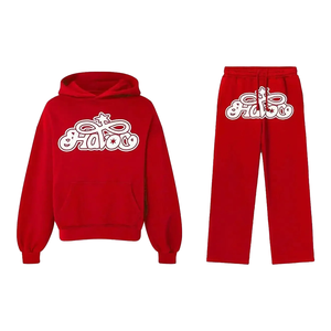 Conjunto de Sudadera y Pantalones Deportivos de Forro Polar para Hombre, Estilo Urbano, Color Sólido, Personalizado, con Bordado de Algodón, Ecológico - Product Image 4