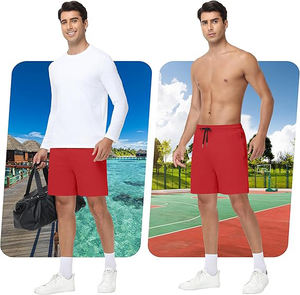 Pantalones cortos de algodón para hombre, tacto suave, silueta relajada, cintura elástica, ropa informal para estar en casa, gimnasio, verano - Product Image 2