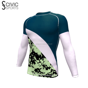 Custom RashGuard Mma Rash Guard Camisa totalmente personalizada Ropa de protección solar BJJ Rush Guard - Product Image 5