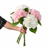 Bunga Hydrangea Buatan Tangan 196 Kelopak Sentuhan Asli Kepadatan Tinggi - Bunga Artifisial Melembapkan Batang Tunggal Mewah untuk Pernikahan Hari Ibu
