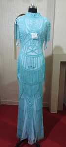 Vestido de Noche de Lino a Medida 116, Completamente Bordado a Mano, Cintura Natural de Lujo para Bodas y Fiestas - Product Image 4