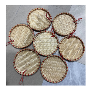 Panier de cuisine en bambou, plateau de décorticage en bambou, couvercle alimentaire en bambou, dôme écologique, fait à la main au Vietnam - Product Image 1