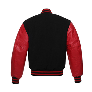 เสื้อแจ็คเก็ตเบสบอลแขนยาวพิมพ์ลายนูนแบบกำหนดเองสำหรับผู้ชาย เสื้อแจ็คเก็ต Letterman แบบเรียบ คอตั้ง สำหรับฤดูหนาว ขายส่ง - Product Image 6