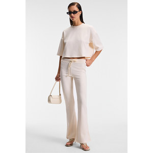 Pantalon de survêtement à jambes larges et coupe ajustée en tissu extensible pour femmes ETHIQUET ASHERA - Product Image 1