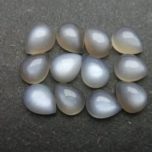 10mm 12mm 14mm naturel gris pierre de lune lisse poire calibré cabochons en vrac fournisseur prix usine Alibaba gris bricolage pour bijoux - Product Image 1