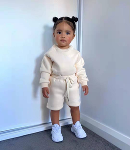 Ensemble deux pièces unisexe personnalisé, sweat-shirt et short, polaire polyester/coton, décontracté, uni, vêtements d'hiver - Product Image 6