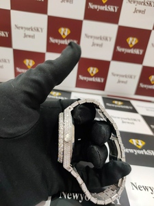 Montres de luxe hip hop à cadran rond et diamants VVS montres moissanite pour hommes montres mécaniques montres en diamant véritable - Product Image 4