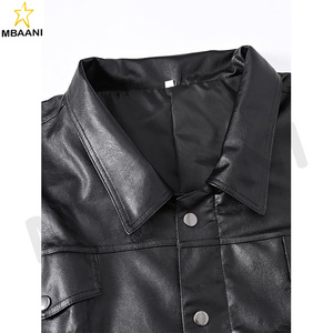 Gilet sans manches en simili cuir PU à fermeture éclair pour homme, veste de motard - Product Image 4
