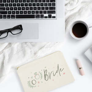 Grande trousse de toilette en toile de coton durable à grande capacité pour la mariée, avec un motif floral adorable, organiseur de maquillage portable - Product Image 3