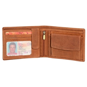 Cartera de hombre delgada RFID de cuero genuino de grano completo Superior de Nuevo diseño de fábrica al por mayor con personalización - Product Image 6