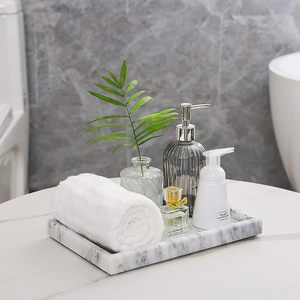 Natural White Marble Bathroom <b>Tray</b> Stylish Decorative Jewelry Organizer and Countertop <b>Vanity</b> Essential Set for Your Bathroom - Product Image 3
