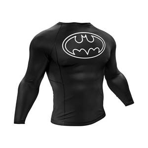 Gimnasio Atlético transpirable de poliéster de alta calidad de manga larga de compresión para hombre con logotipo personalizado al por mayor - Product Image 2
