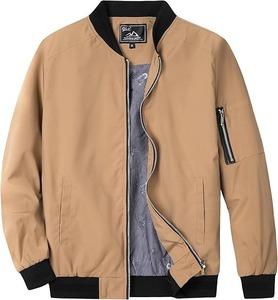 Blouson aviateur d'hiver léger et décontracté pour hommes Veste de vol universitaire avec tissu coupe-vent - Product Image 1