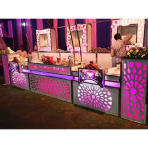 Comptoir de buffet Shining Union Table d'exposition de luxe en acier inoxydable avec lumières LED pour les hôtels et restaurants de mariage - Product Image 2